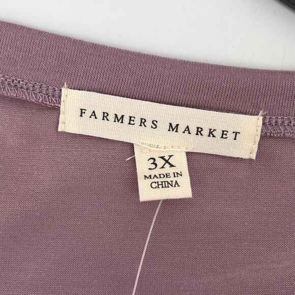 Farmer's Market Boho Floral Embroidered Shirt Womens Plus Size 3X Orchid Purple - Picture 4 of 7